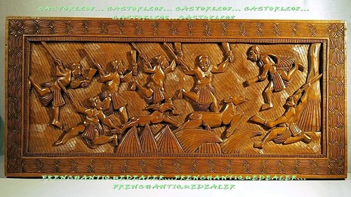 Panneau bois sculpté monoxyle
