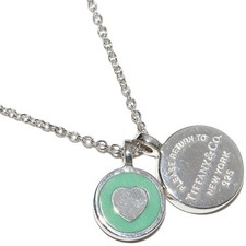 Tiffany Pendant Necklace SV Enamel Return to Tiffany Round Tag Pendant Necklace