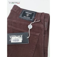 VERSACE Jeans Couture Bourgogne Coupe Regular Vita Haute Original Vintage Italie