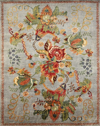 Tapis tribal laine nouée - laine,