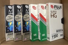 6 FUJI blank VHS Used Tapes Sell As Blanks All Fujifilm Hq 120 Super Hg Av Pro 6