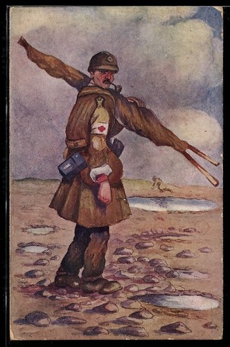 Carte postale ambulancier - , avec