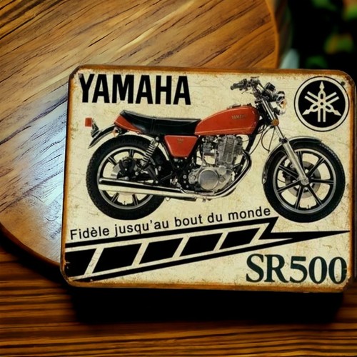 Plaque métal vintage yamaha - métal,