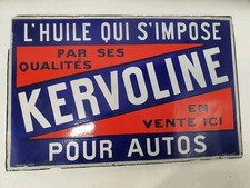 🟦 Plaque émaillée ancienne KERVOLINE – Double face – 60×39 cm – Originale –...
