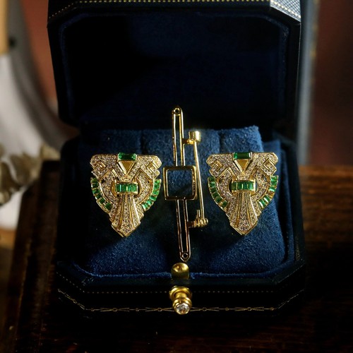 Broche double clips doré - broche,