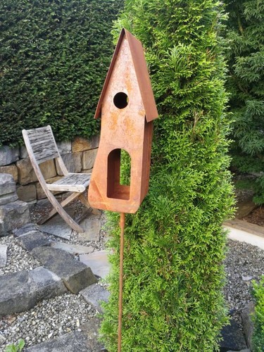 Nichoir oiseaux rouille - nichoir,