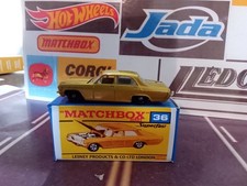 Matchbox Lesney # 36  Opel Diplomat with Reproduction Box Black Wheels 