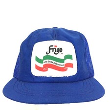 Vtg 70s Frigo Food Patch Cap Cheese Logo Mesh Snap Back Trucker Baseball Dad Hat