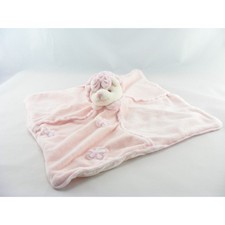 Doudou Plat carré ours rose