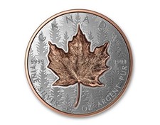 2025 Canada Silver Maple Leaf Ultra High Relief 1 oz Silver Proof W/ Rose Gold