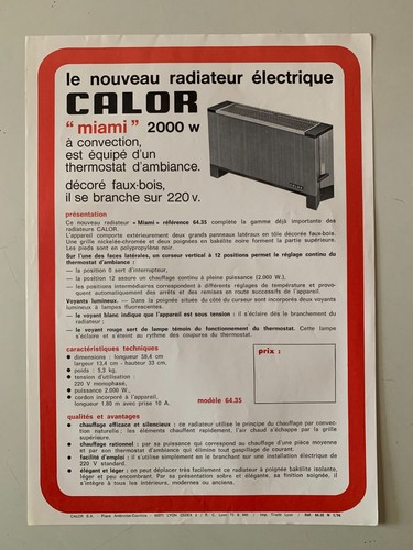 Fiche produit calor vintage - produit,