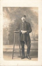 Old postcard photograph militaria 1914 WW1 SOLDIER OF THE 4th PAR H.FORTUNE IN BORDEAUX