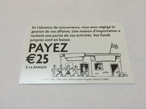 Carte monopoliste payez 25e - 25e, a