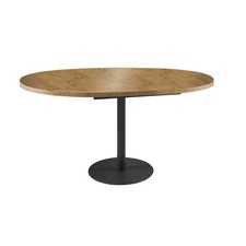 Table À Manger Ronde 100Cm Avec Rallonge En Chêne Lancelot Graphite