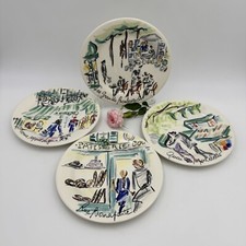 Set of (4) Notre Dame Faiencerie De Gien Joli Paris- Canapé or Bread Plates 6.5”