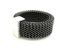 MAUBOUSSIN - Toi non plus - Bague acier et baguette en or blanc - 8,10 g