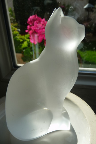 Figurine chat cristal - en,