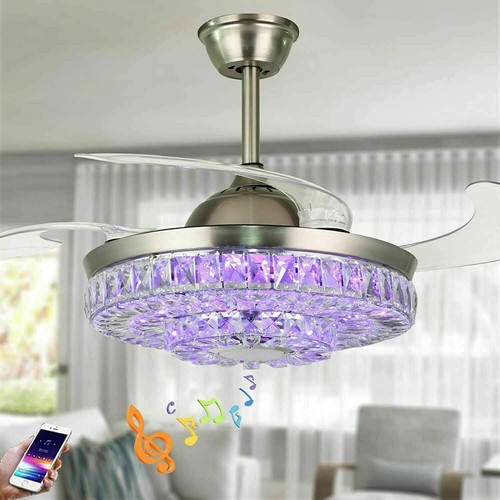 Crystal ceiling fan - 42",