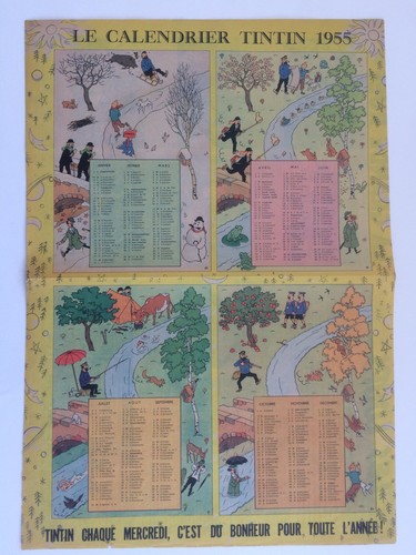 Tintin kuifje calendrier - tintin,
