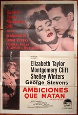 A PLACE IN THE SUN Elizabeth Taylor Montgomery Clift 1SH MOVIE POSTER Rare R1959