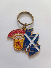 Vintage 90' Scotland Flag Coat of Arms Coat of Arms Keychain
