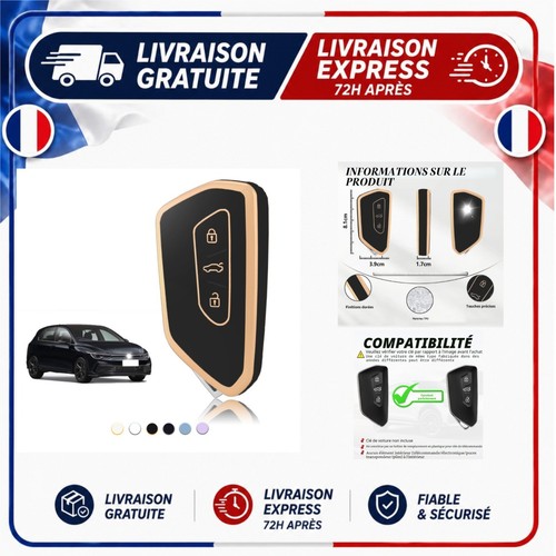 étui clé voiture - tpu, or