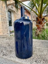 Vase long col Céramique bleue
