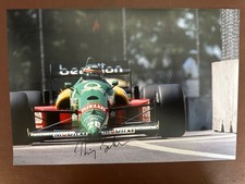 THIERRY BOUTSEN HAND SIGNED 12X8” PHOTO BENETTON F1 JORDAN ARROWS WILLIAMS