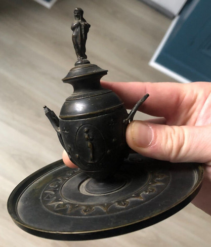 Bel encrier bronze xixème - encrier,
