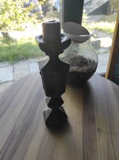 Bougeoir bois massif vintage avec clous en métal, style rustique