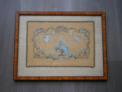 Peinture sur soie 1920 - peinture, c-1920