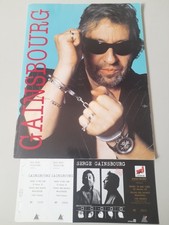 programme de concert Serge Gainsbourg 1988 et ticket place billet Mulhouse live