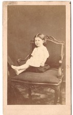 Girl child sitting on an armchair Photo CDV 1865 Doesnard Rouen