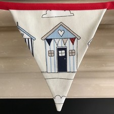 TISSU CABANES DE PLAGE BLEUES