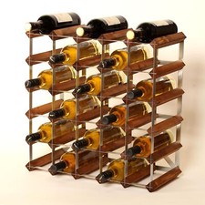 Cranville Vin Rack Rangement 30 Bouteille Chêne Teinture Bois/Métal Assemblé