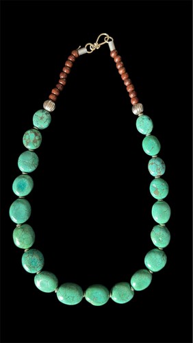 Collier pierre turquoise à - de,