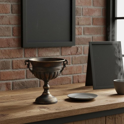 Vase fer forgé sculpté - vase, en