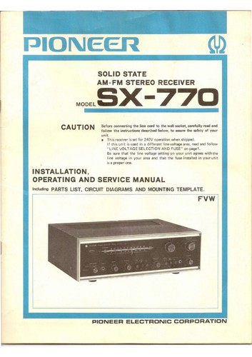 Manuel service pour pioneer - service,