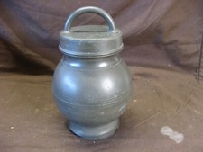 Ancien pot à bouillon en étain vers 1880 poinçon d'état.