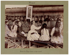 Persia, Women of Smyrna Weaving Oriental Rug Vintage Albumen Print, Proof