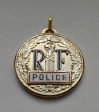 Médaille de poche -  Insigne de police - DOREE - pour BRIGADIER-CHEF  OPJ -