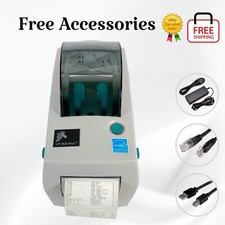 BUNDLE Zebra LP2824 Plus Direct Thermal Barcode Label Printer Ethernet USB