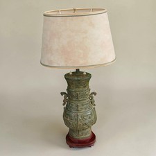 Lampe bronze chinoise vintage - bronze,