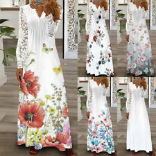 Robe Maxi Florale De Vacances Pour Femmes En Dentelle Décontractée Style /