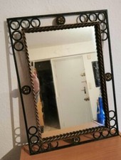 Ancien Miroir en Fer Forgé