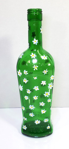 Hand painted green - green, bottle