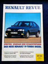 Renault Revue Renault 19 Turbo Diesel Brochure Magazine 1992/93