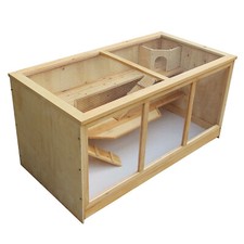 Grande cage XXL pour rongeur Clapier petits animaux Abri Hamster Souris Bois