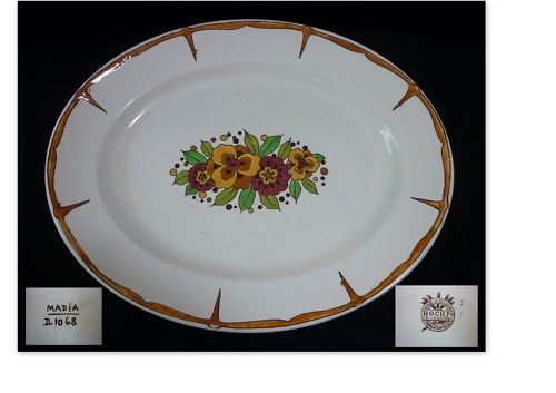 Plat art décoancien ovale - plat,