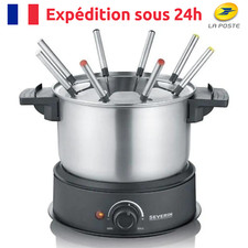 Fondue Électrique Multifonction pour 8 Personnes avec Caquelon Inox Amovible